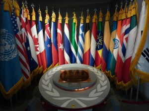 Marking the participation of UN forces.